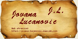 Jovana Lučanović vizit kartica